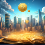Studying cryptocurrency and bitcoin overlooking city in 2023